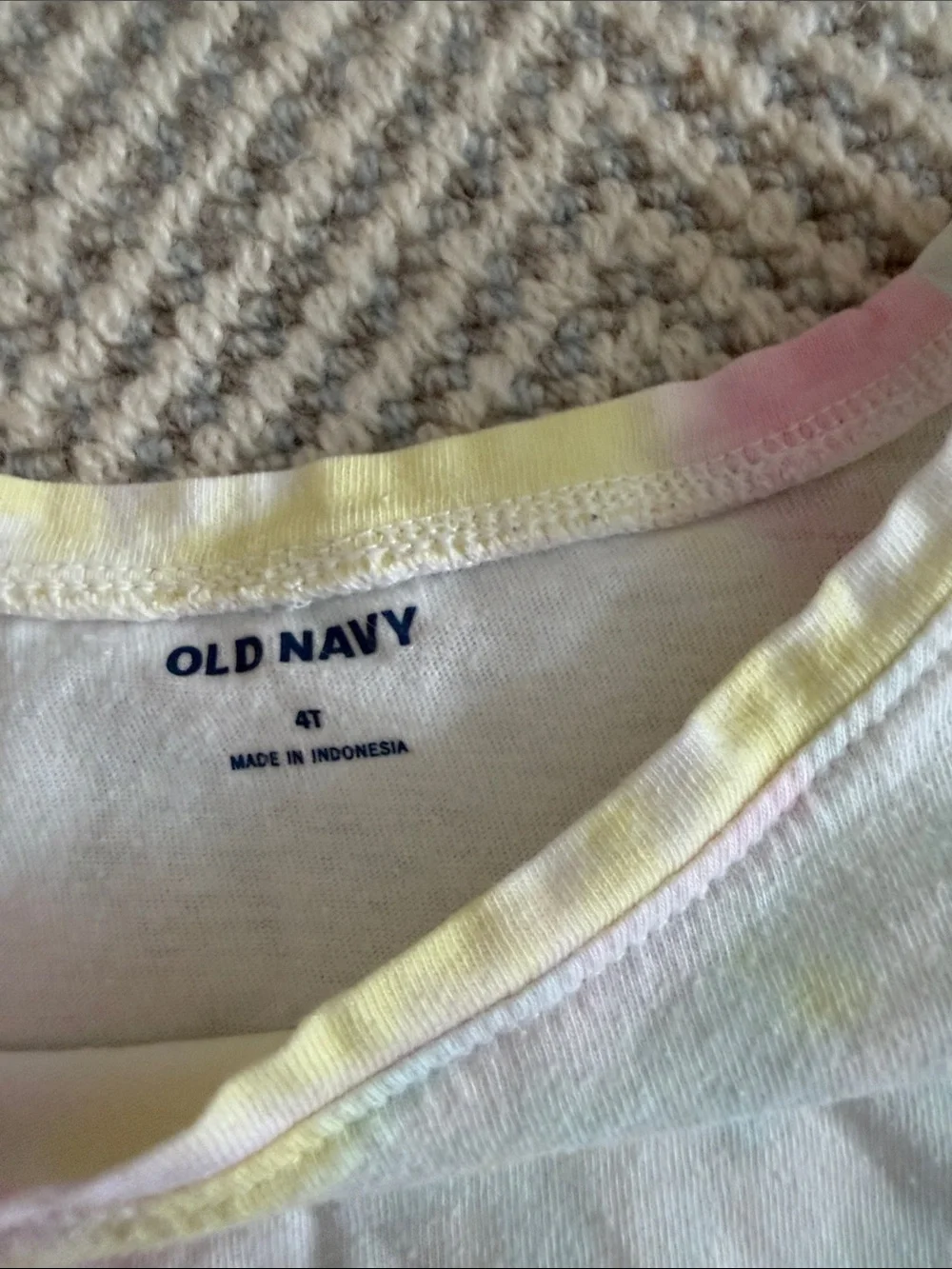 Old Navy Pastel Tie-Dye Pink Yellow Blue Short Sleeve Dress